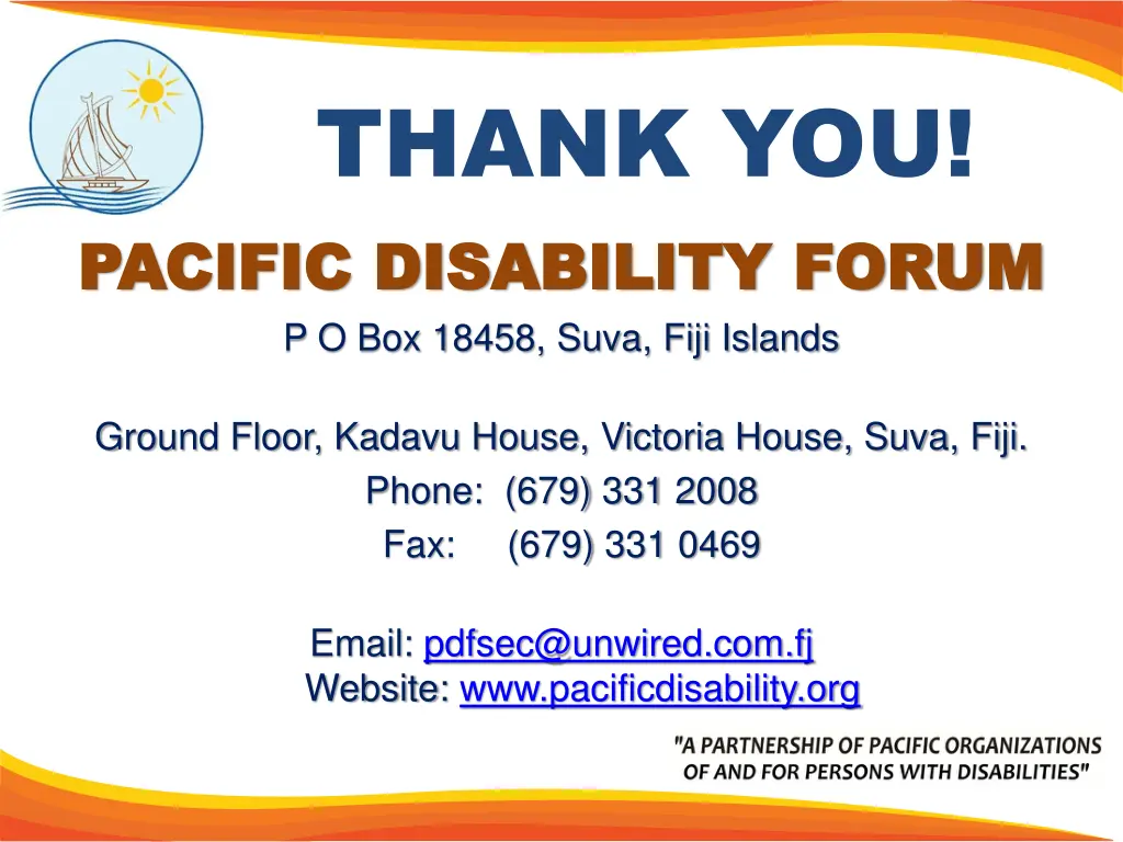 thank you pacific disability forum pacific