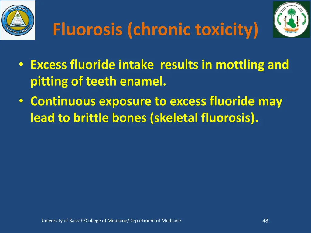 fluorosis chronic toxicity