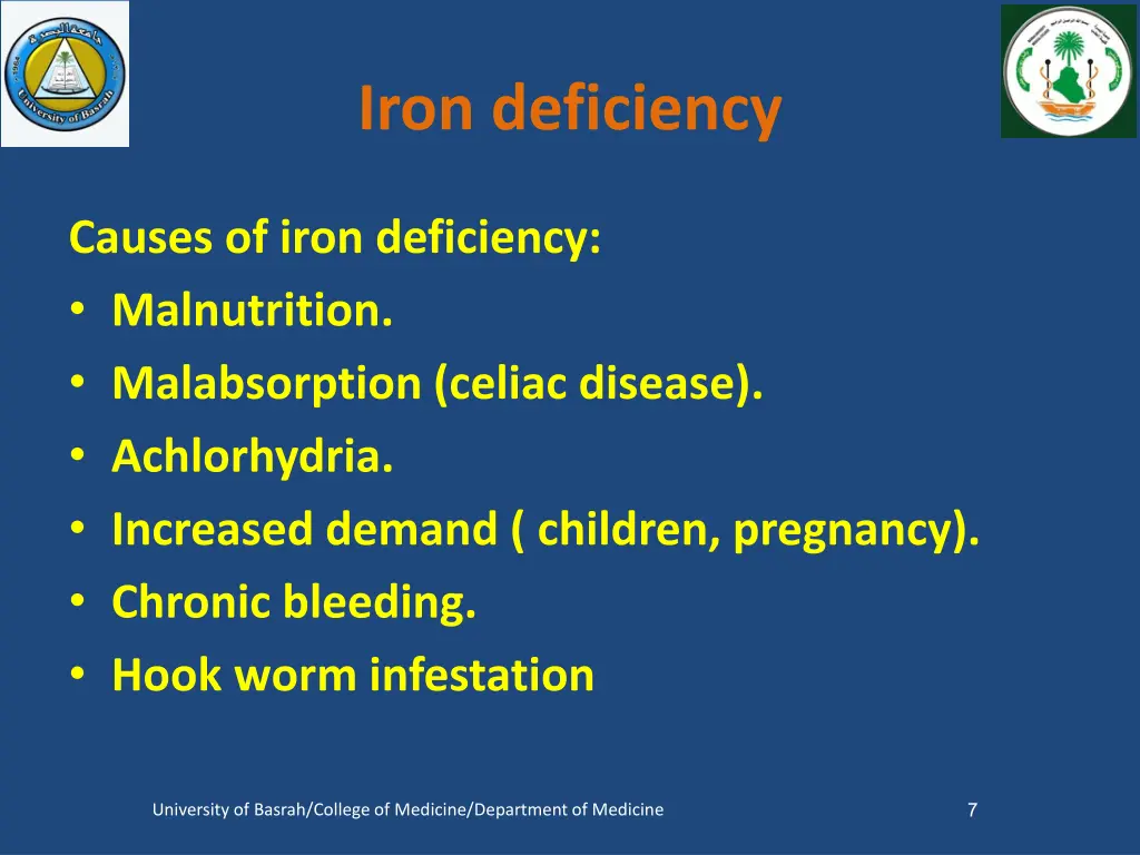 iron deficiency