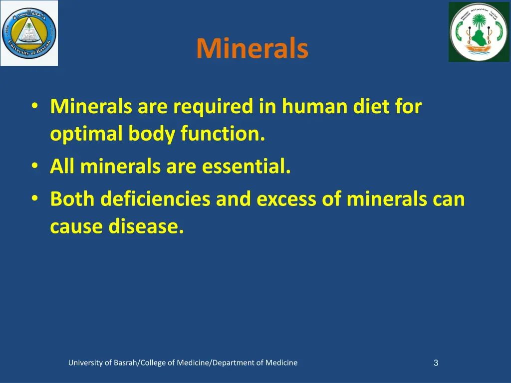 minerals