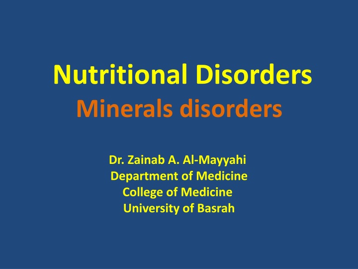 nutritional disorders minerals disorders