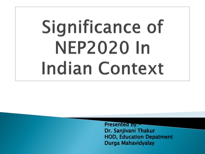presented by dr sanjivani thakur hod education