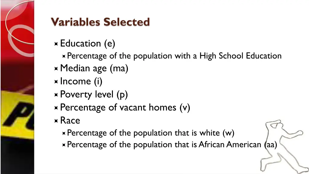 variables selected