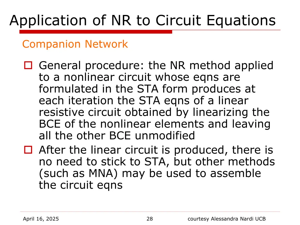 application of nr to circuit equations 1