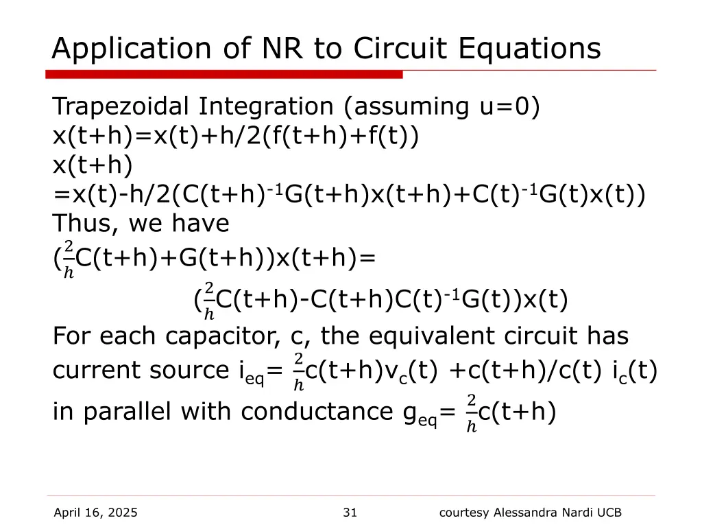 application of nr to circuit equations 4