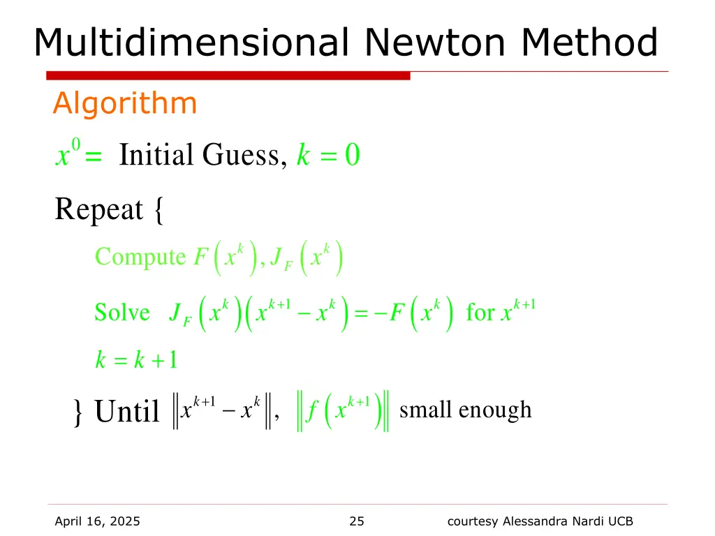 multidimensional newton method 2