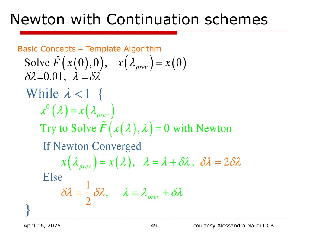 newton with continuation schemes 1