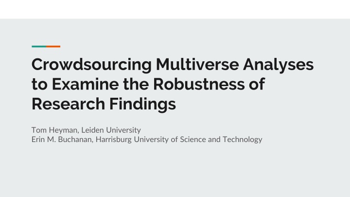 crowdsourcing multiverse analyses to examine