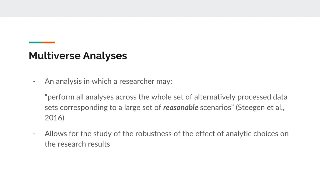 multiverse analyses