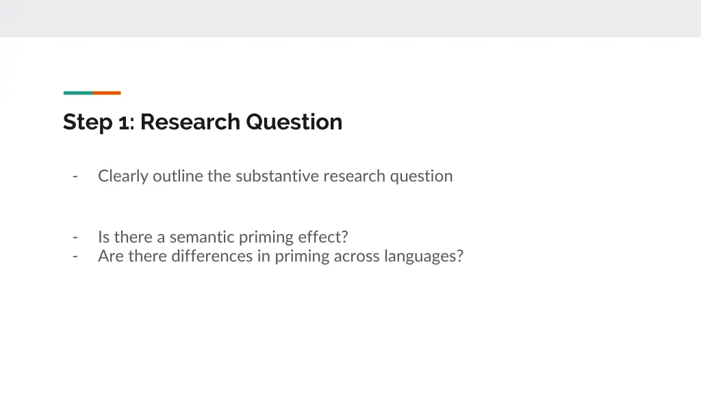step 1 research question