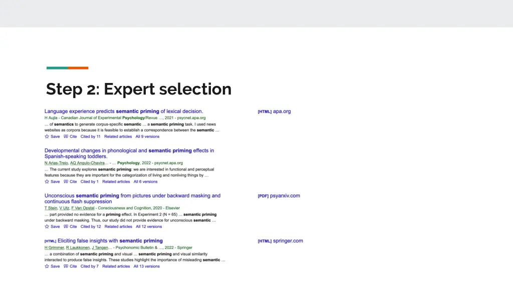 step 2 expert selection 1