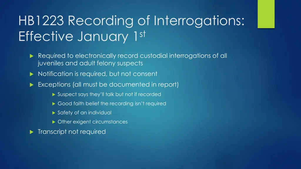 hb1223 recording of interrogations effective