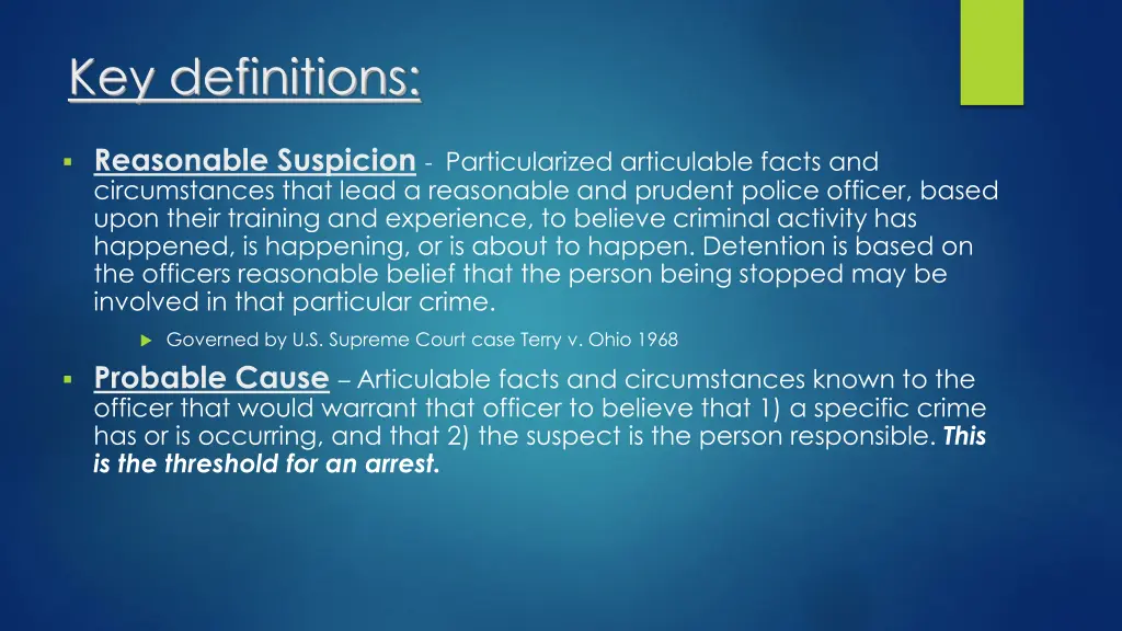 key definitions