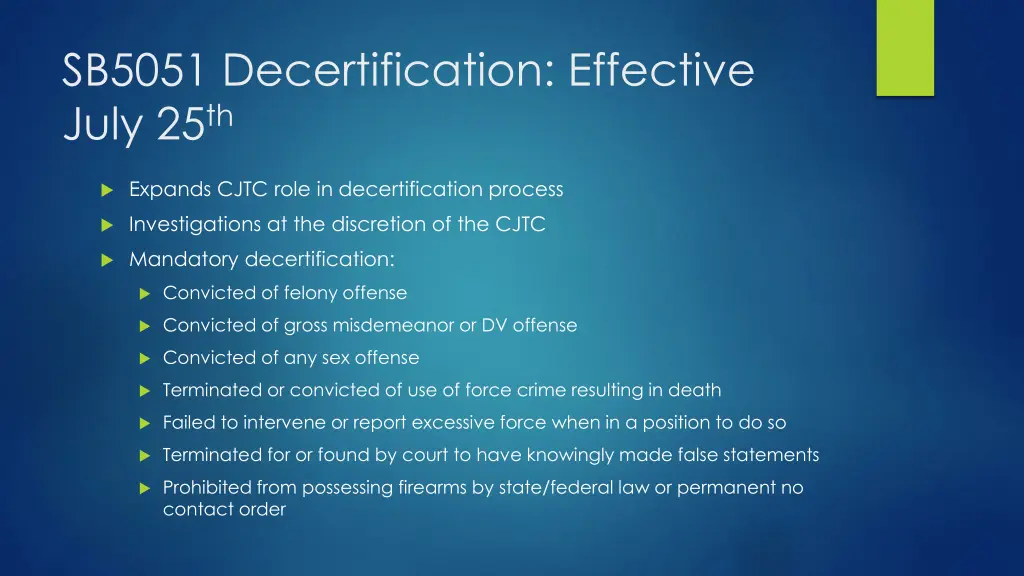 sb5051 decertification effective july 25 th