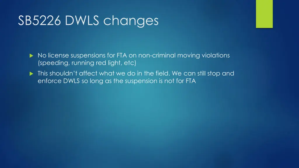 sb5226 dwls changes