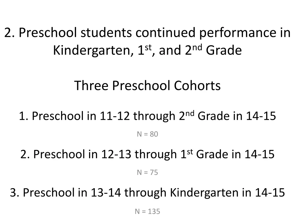 2 preschool students continued performance