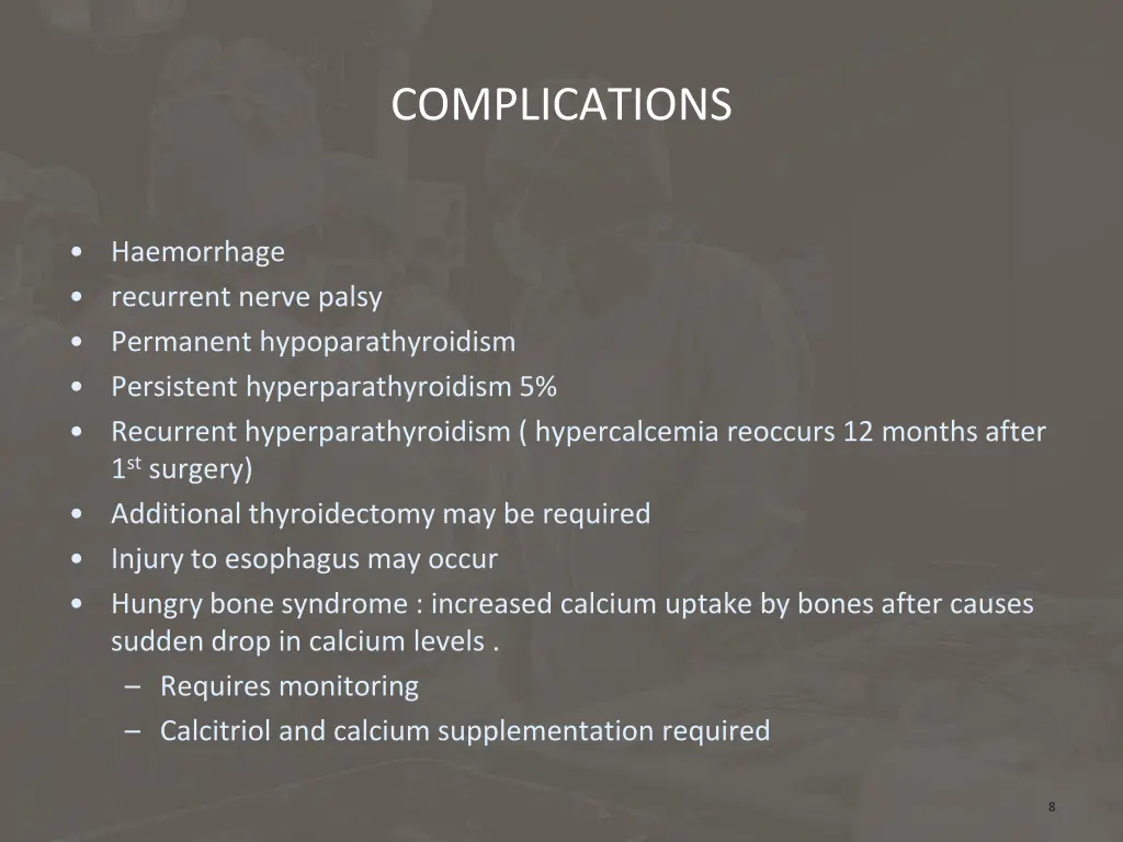 complications