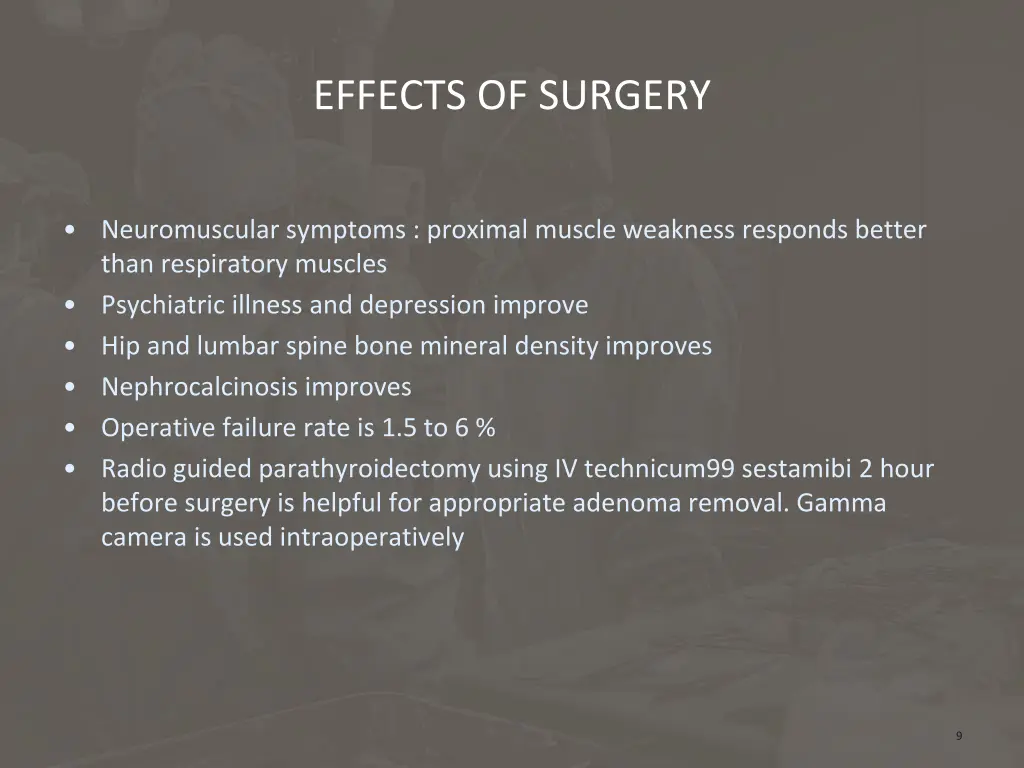 effects of surgery