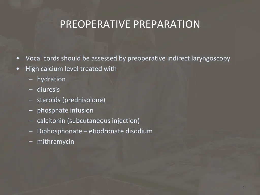 preoperative preparation