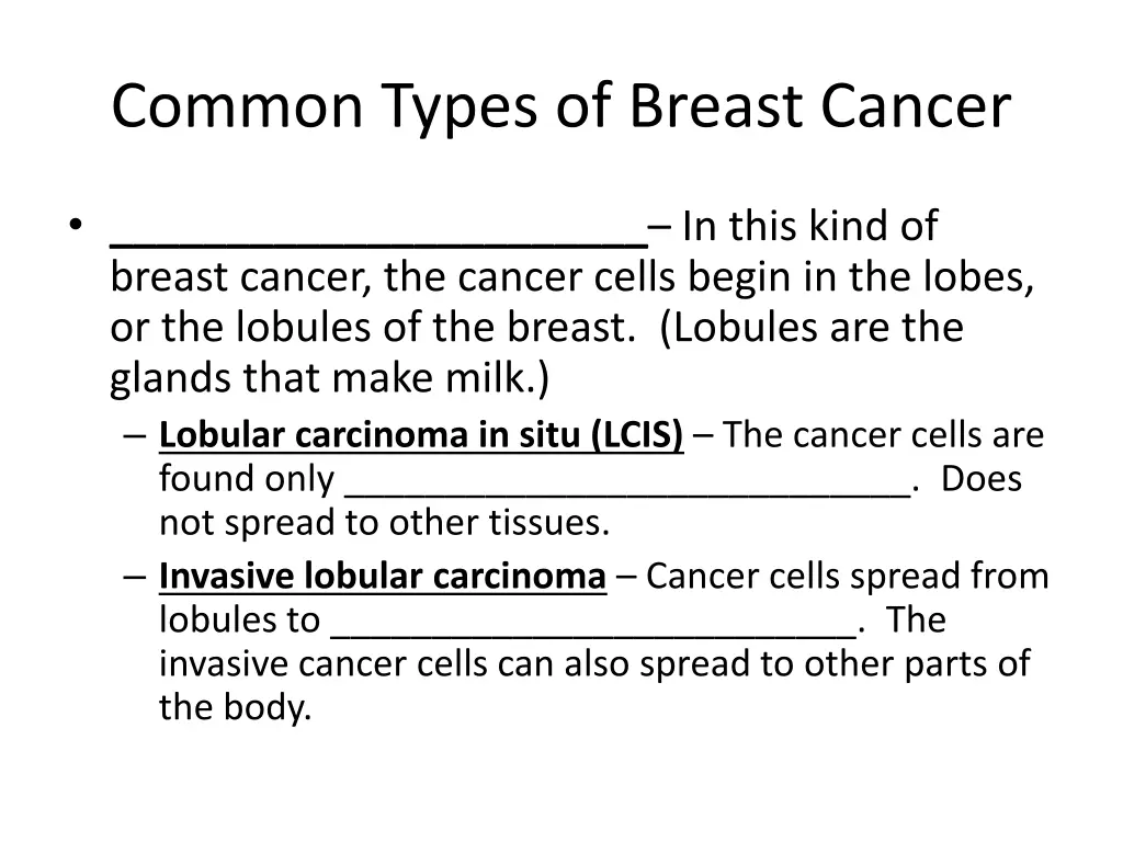 common types of breast cancer 1