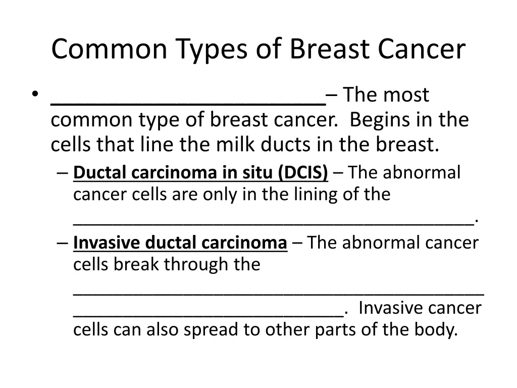 common types of breast cancer