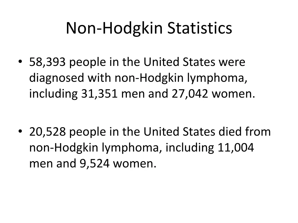 non hodgkin statistics