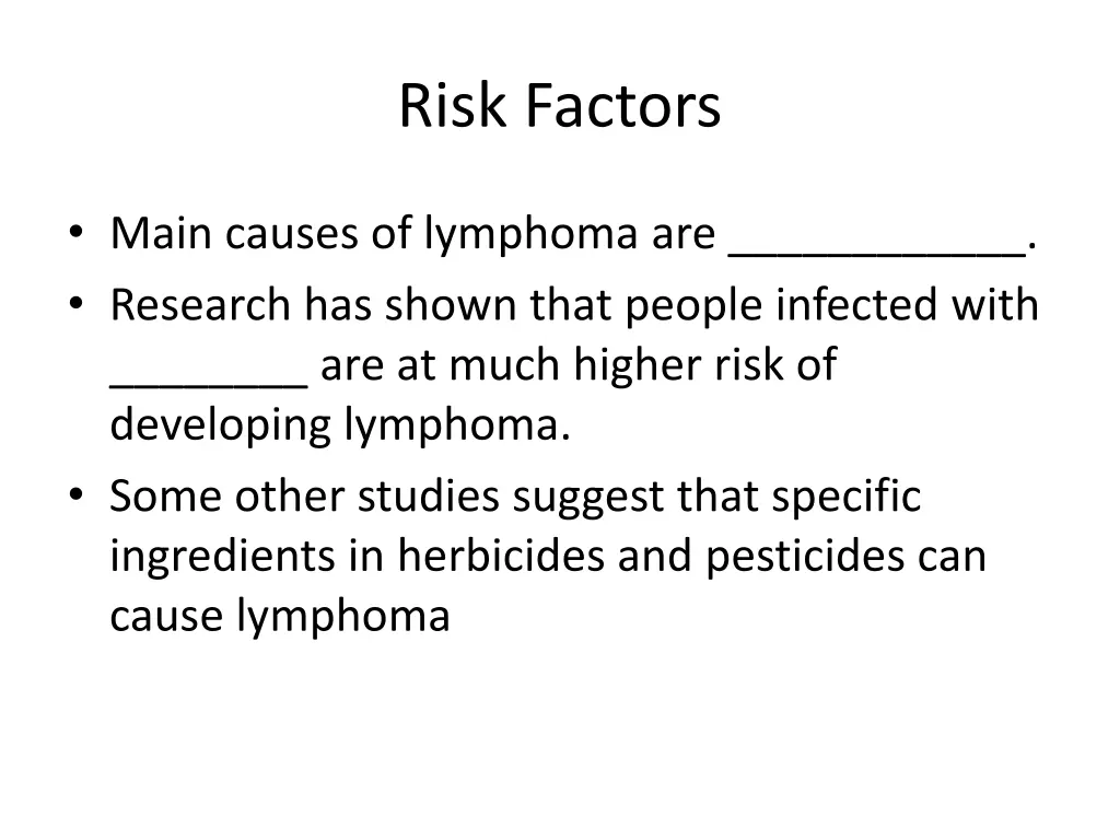 risk factors 1