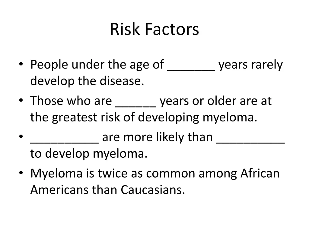 risk factors 2