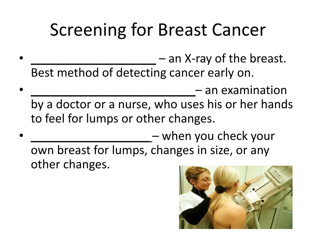 screening for breast cancer