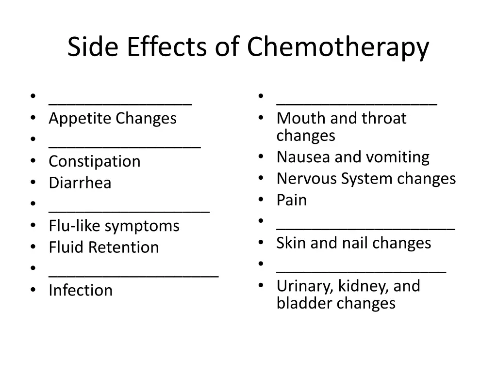 side effects of chemotherapy