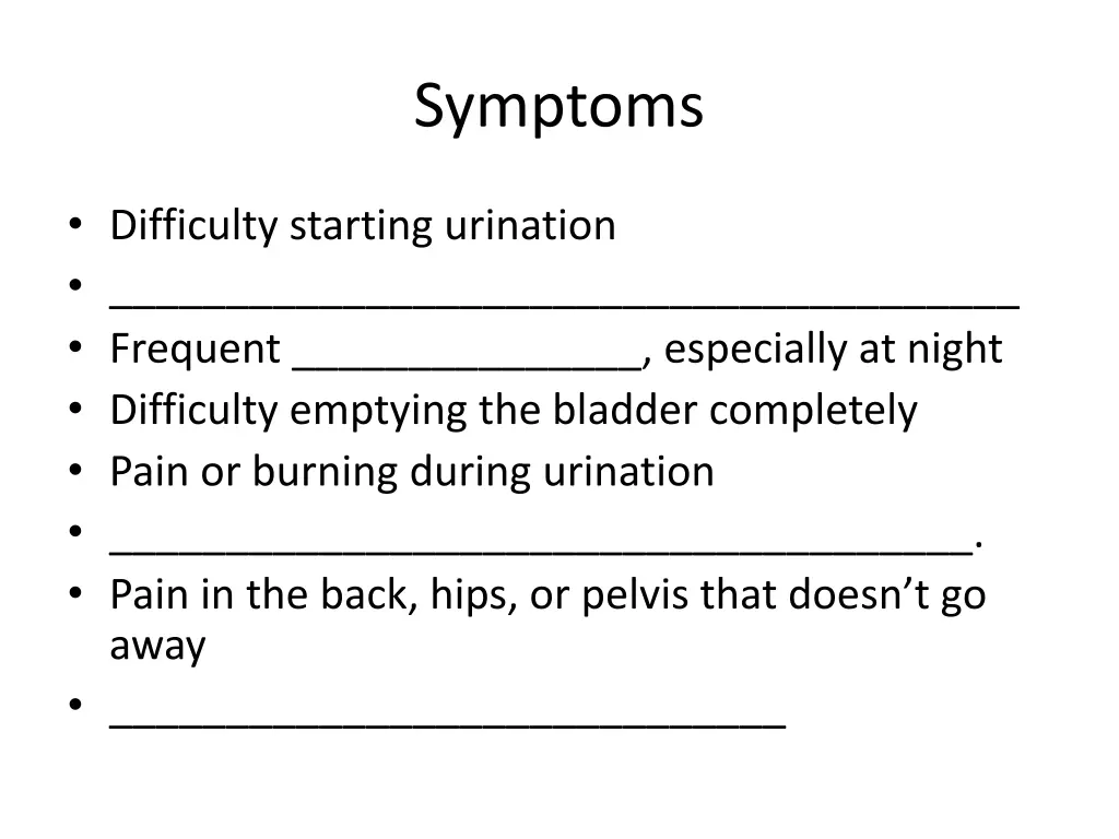 symptoms
