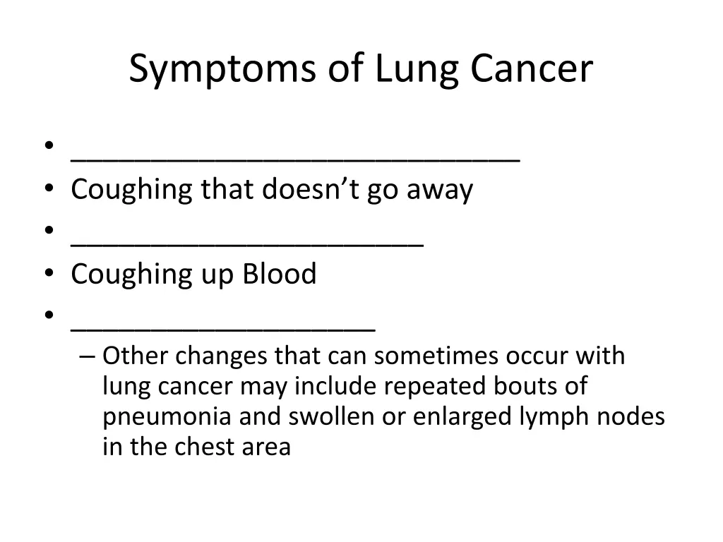 symptoms of lung cancer