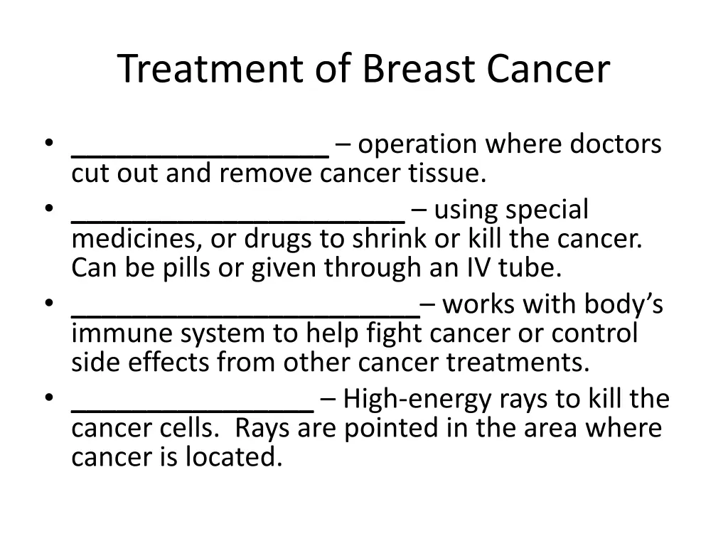 treatment of breast cancer