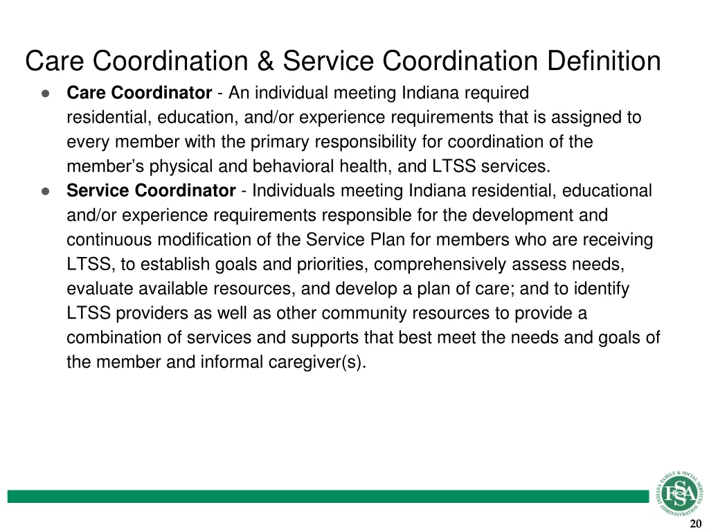 care coordination service coordination definition 1