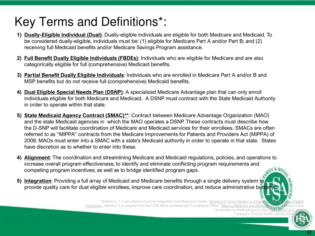 key terms and definitions