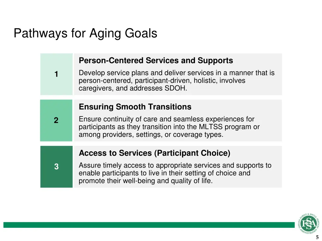 pathways for aging goals