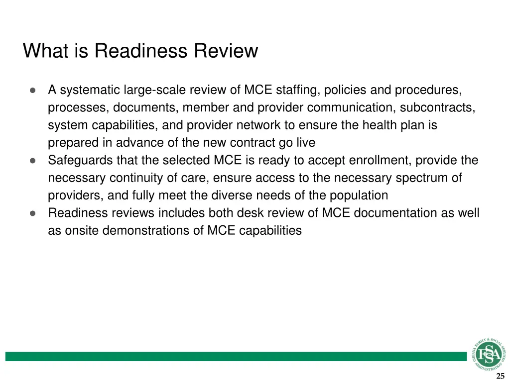 what is readiness review