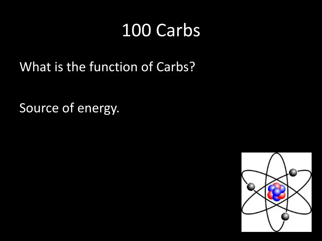 100 carbs