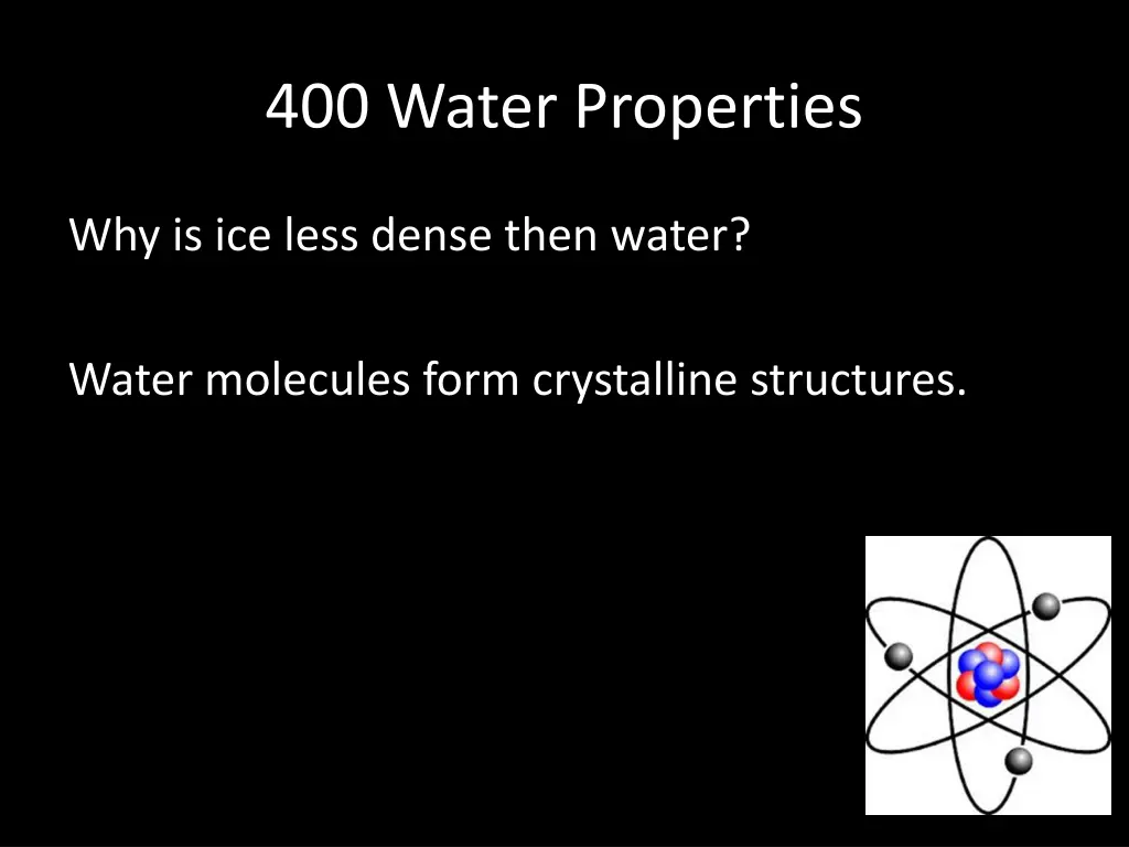 400 water properties
