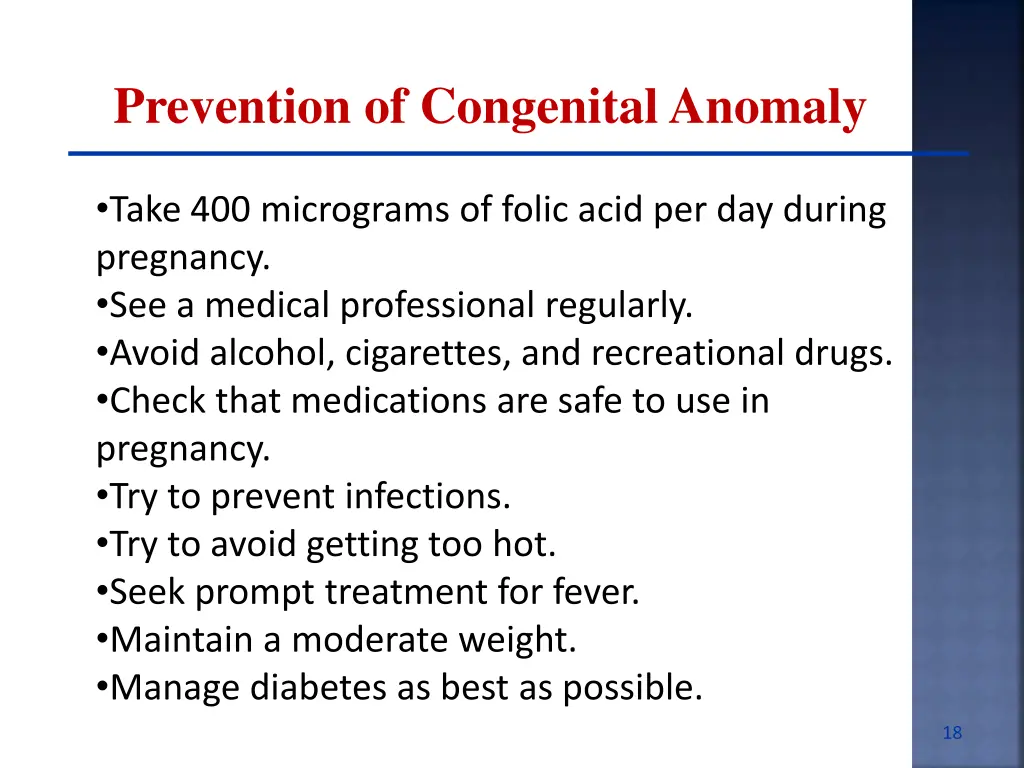 prevention of congenital anomaly