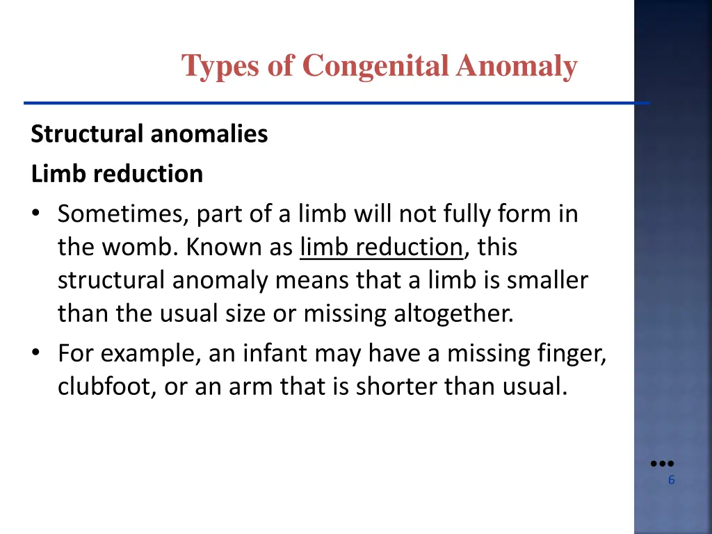 types of congenital anomaly 1