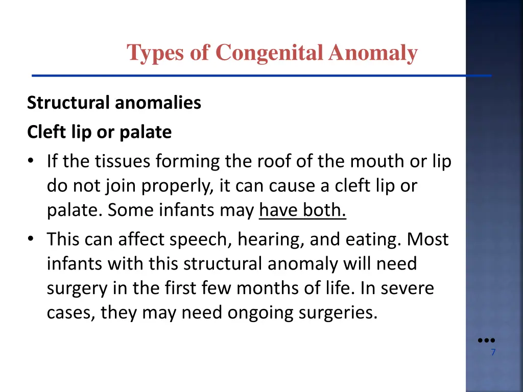 types of congenital anomaly 2