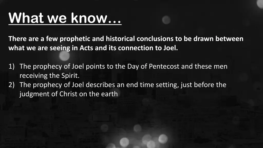 what we know 2