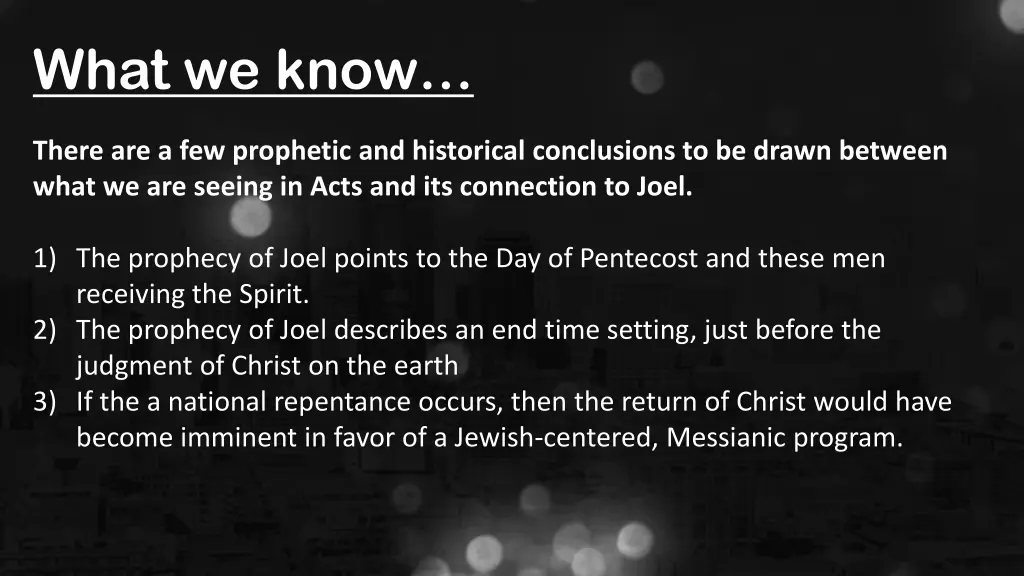 what we know 3