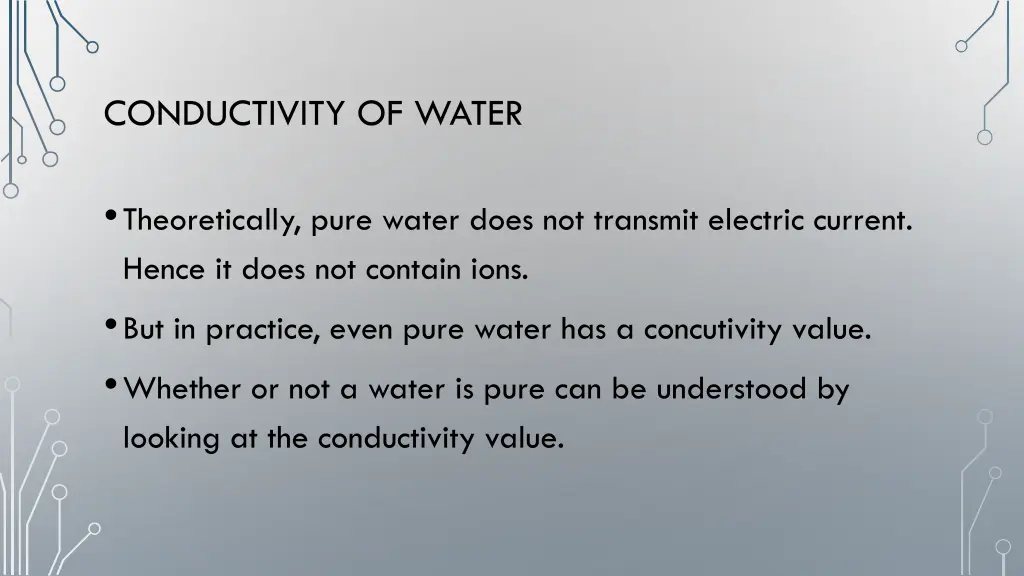 conductivity of water