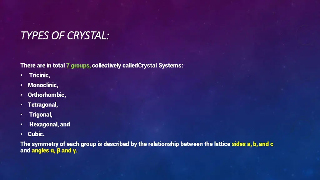 types of crystal types of crystal