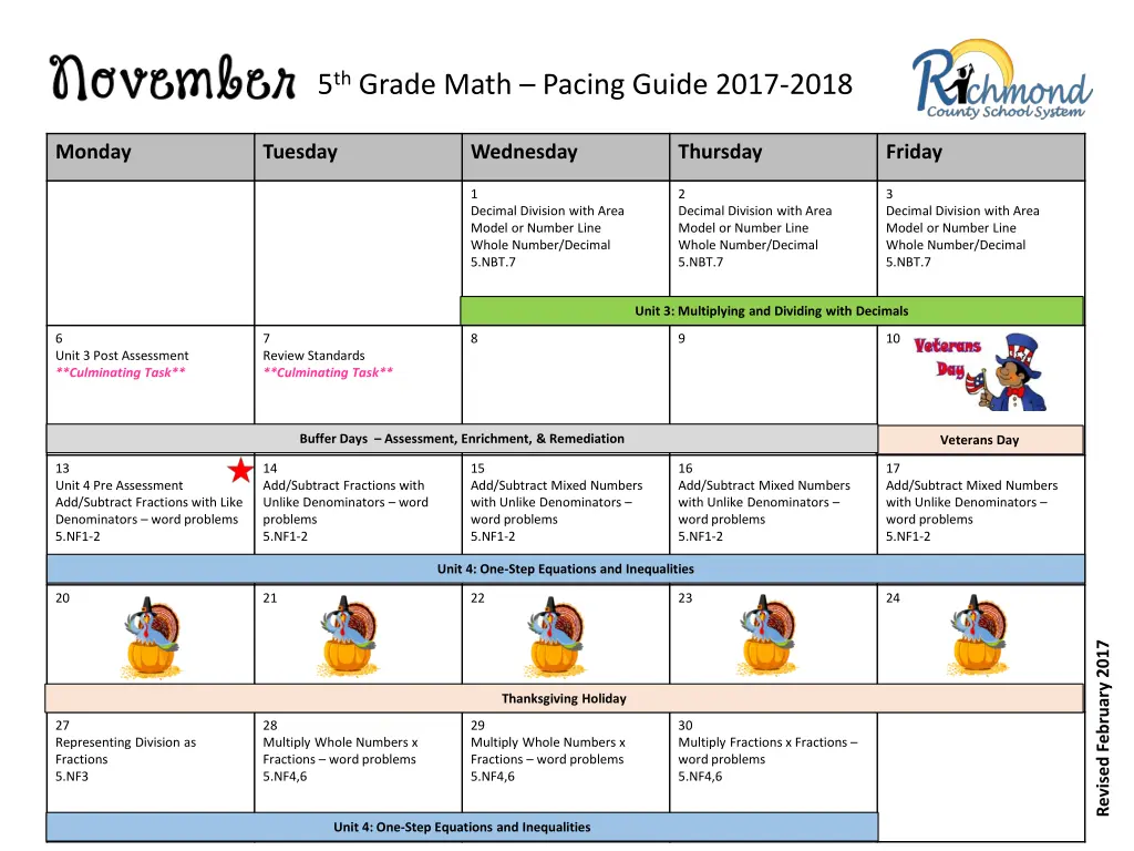 5 th grade math pacing guide 2017 2018 3