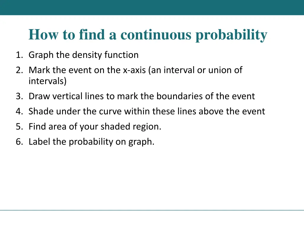 how to find a continuous probability