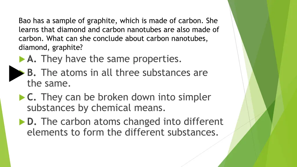 bao has a sample of graphite which is made