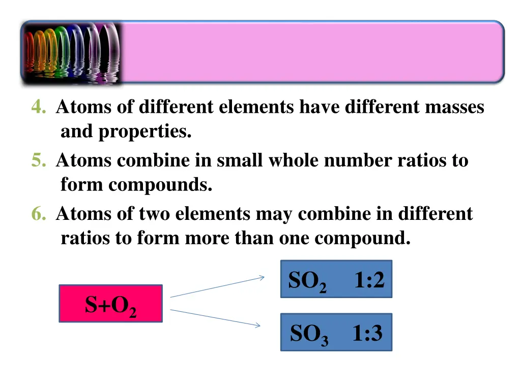 4 atoms of different elements have different